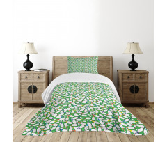 Colorful Pins on Green Bedspread Set