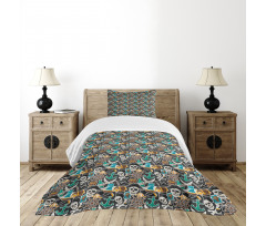 Colorful Objects Marine Bedspread Set