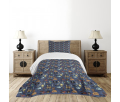 Vintage Cartoonish Design Bedspread Set