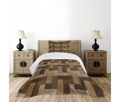 Wooden Parquet Motif Bedspread Set
