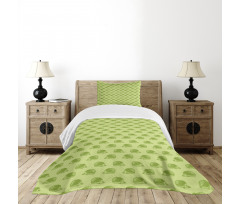 Spiny Mammals Green Bedspread Set