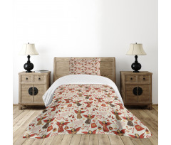 Medieval Valentine Themed Bedspread Set