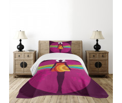Woman in Abstract Dress Bedspread Set