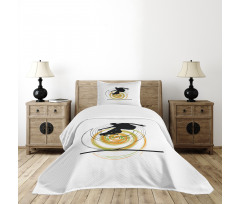 Skater Man Spiral Circles Bedspread Set