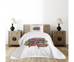 Street Life Graffiti Art Bedspread Set