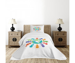 Children Pigeon Planet Bedspread Set