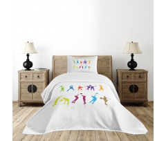 Colorful Kids Basketball Bedspread Set