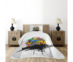 Young Man Hip Hop Culture Bedspread Set