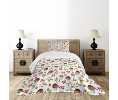 Forest Elements Fungus Bedspread Set