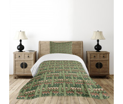 Cartoon Saguaro Zigzag Bedspread Set