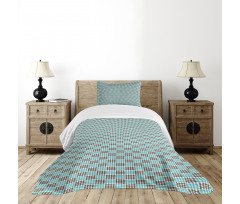 Bicolor Checkered Retro Bedspread Set