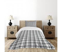 Black and White Grid Bedspread Set
