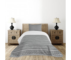 Geometric Black White Bedspread Set