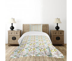 Fresh Spring Foliage Line Bedspread Set