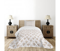 Swirls Hearts Bedspread Set