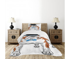 Hipster Dog Bedspread Set