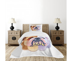 Abstract Dog Bedspread Set