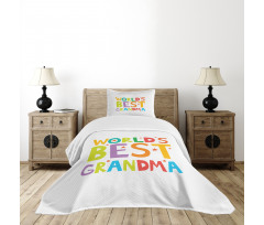 Cartoon Style Lettering Bedspread Set