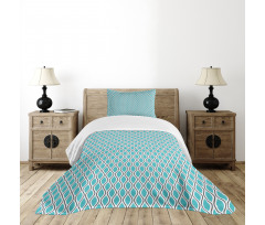 Wavy Lines Ogee Shapes Bedspread Set