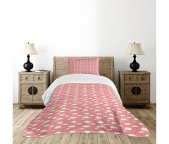 Stars with Dots Clouds Bedspread Set