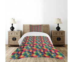 Colorful Circle Design Bedspread Set