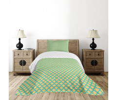 Floral Tile Art Motifs Bedspread Set