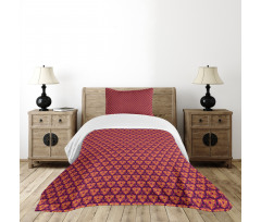 Symmetrical Floral Tile Bedspread Set