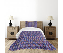 Rhombic Tartan Retro Bedspread Set