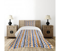 Watercolor Zigzag Lines Bedspread Set