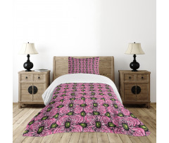 Roses and Gerbera Bedspread Set