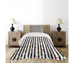 Colorful Dots and Stripes Bedspread Set