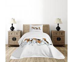 4 Beagle Hounds Play Bedspread Set