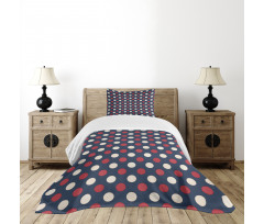 Retro Circles Stripes Bedspread Set