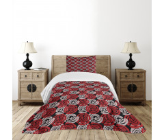 Digital Featured Rose Bedspread Set