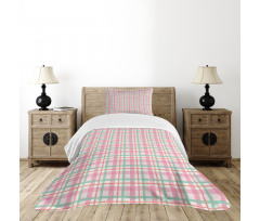 Pastel Color Checkered Bedspread Set