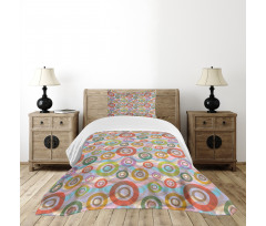 Hippie Colorful Circles Bedspread Set