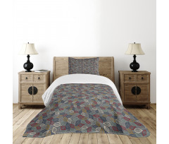 Faded Toned Leaves Art Bedspread Set