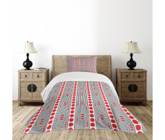 Black Stripes Circles Bedspread Set