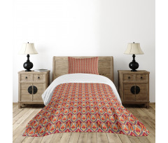Repeating Curvy Floral Bedspread Set