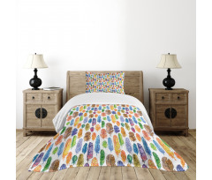 Watercolor Style Art Print Bedspread Set