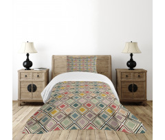 Colorful Dotted Squares Bedspread Set