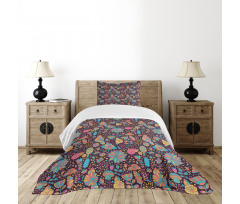 Doodle Scattered Dots Bedspread Set