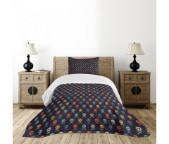 Skulls with Bones Bedspread Set