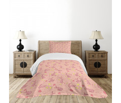 Bunnnies and Flowers Bedspread Set