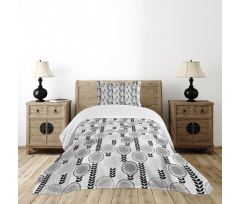 Greyscale Spring Bloom Bedspread Set