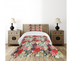 Romantic Bouquet Design Bedspread Set