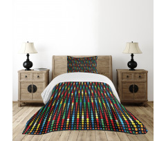 Halftone Pattern Motif Bedspread Set