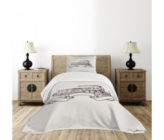 Old School Locomotive Bedspread Set