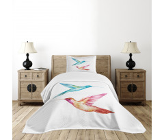 Colorful Hummingbird Bedspread Set