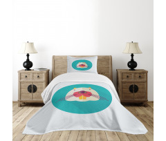 Cartoon Beaver Design Bedspread Set